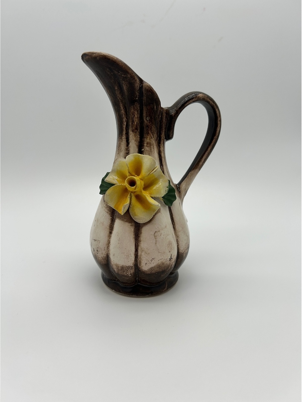 Mini Capodimonte Rustic Pitcher Yellow Flower